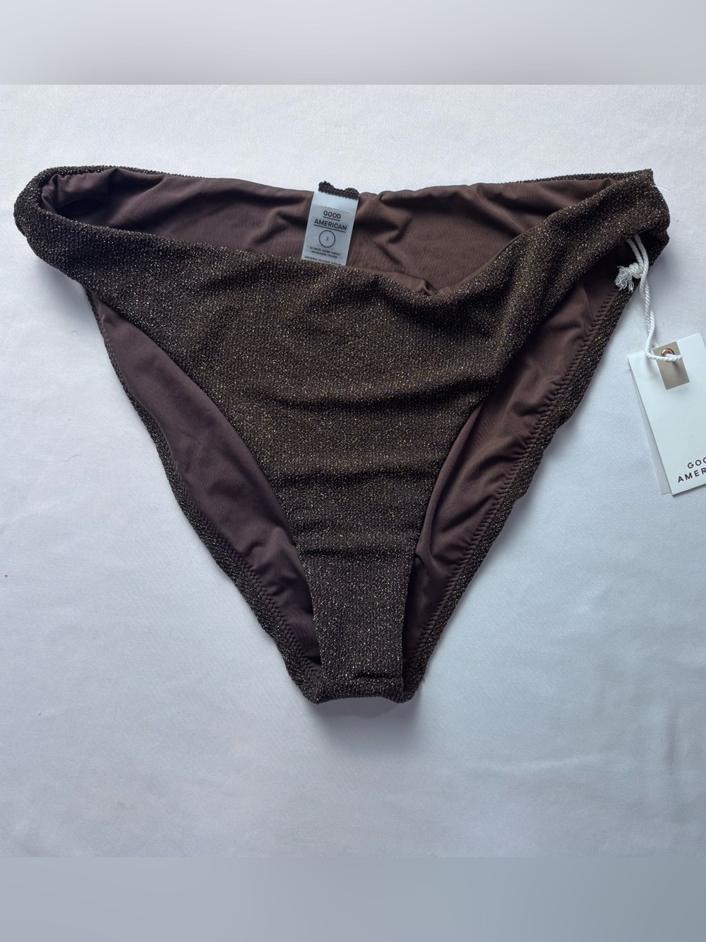 Good American Brown Shimmer Bikini Bottom
